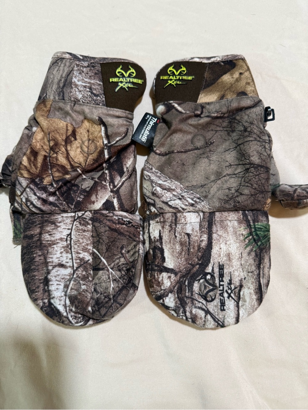Realtree Camo Flip-Top Mittens in Brown and Green